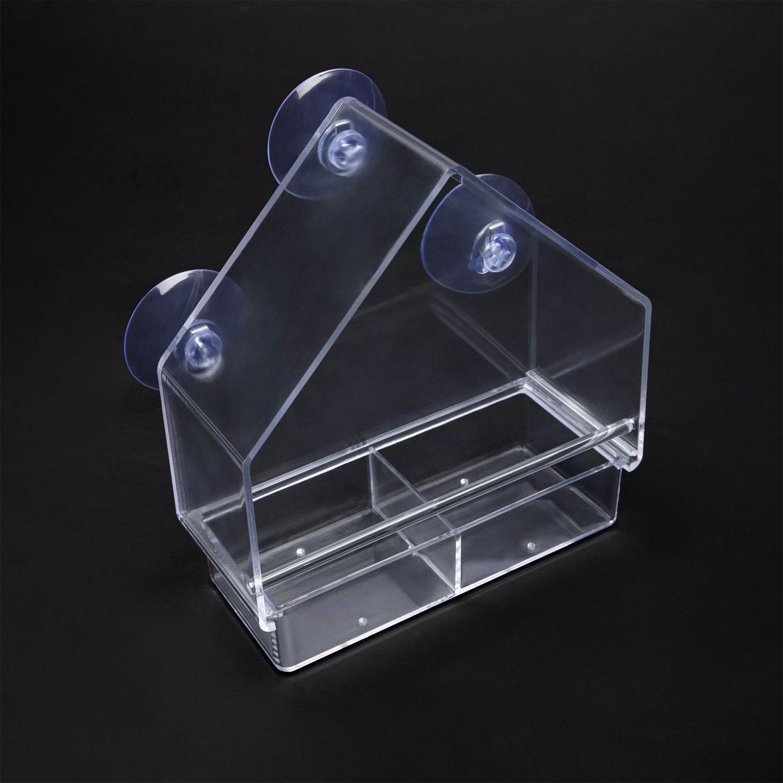 Bird Feeder Window Hanger with Suction Cups Acrylic Feeder Food Dispenser