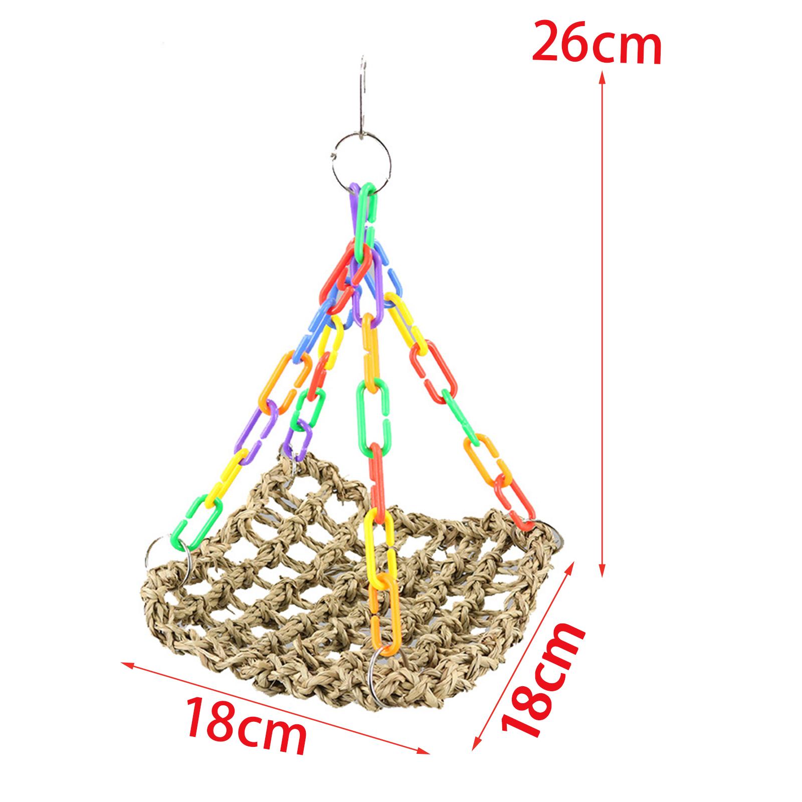 2xParrot Perch Hanging Toy Handmade Climbing Hammock for Lovebird Bird Finches