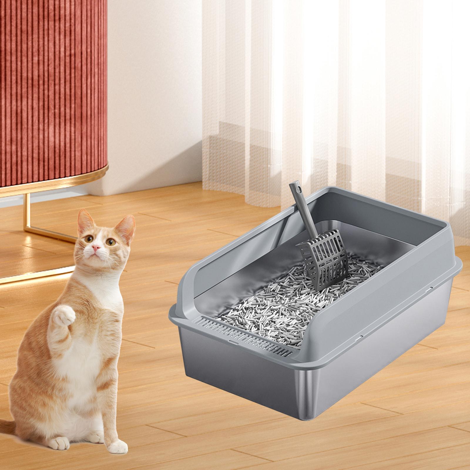 Cat Litter Easy to Clean Anti for Small and Large Cats Cat Toilet Light Grey and M