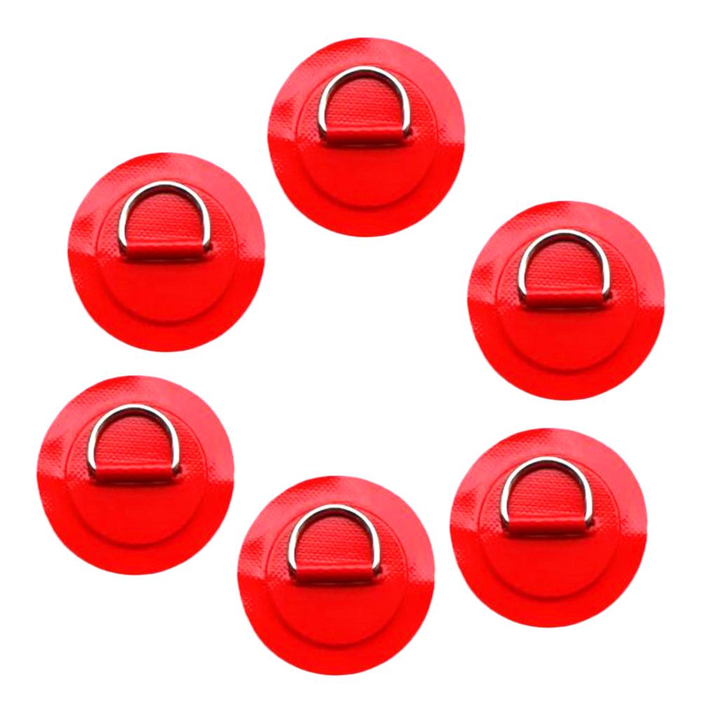 6 Pieces Stainless Steel D Ring Pad/Patch for PVC Inflatable Boat Grey 