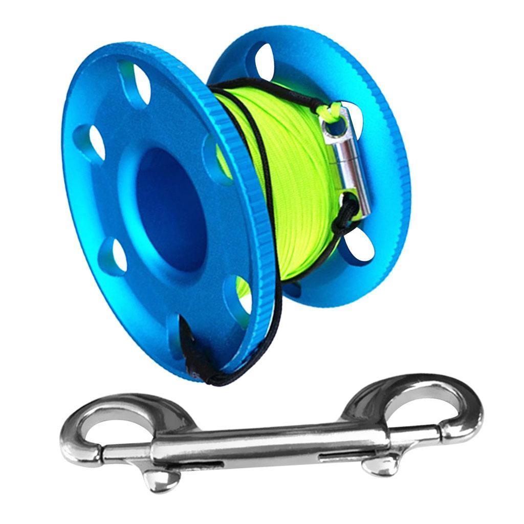 Scuba Diving Dive Aluminum Finger Spool Reel 50m High Visibility Line, Bolt Clip eBay