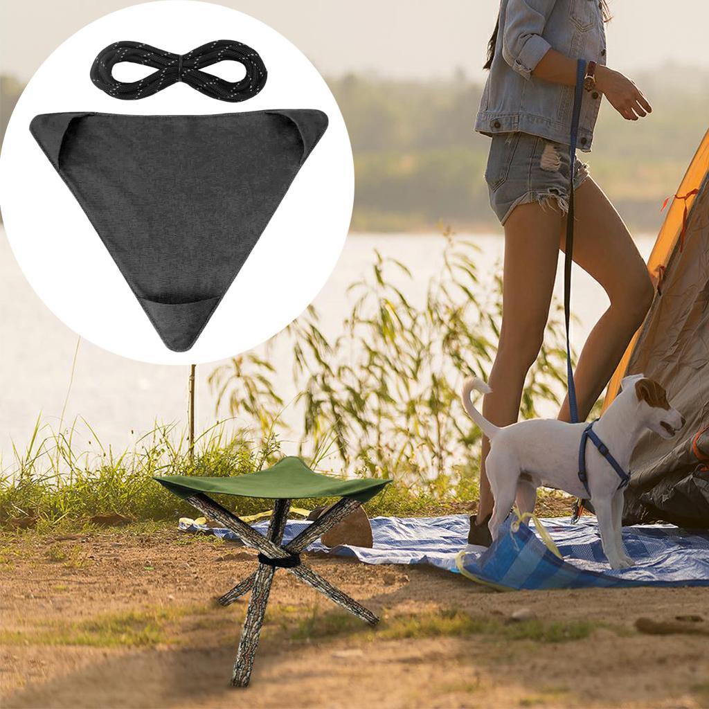 Tripod Stool Cloth Fishing Seat Fabric Canvas Lightweight for Hiking Black