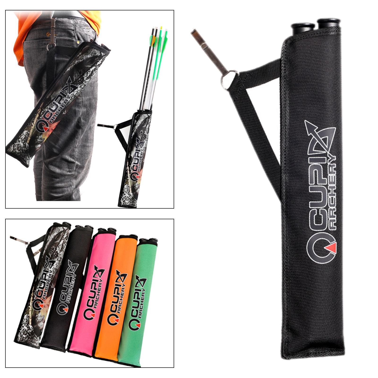 Archery Quiver Backpack Bag Teens Adults 2 Tubes Case Target Practice Black