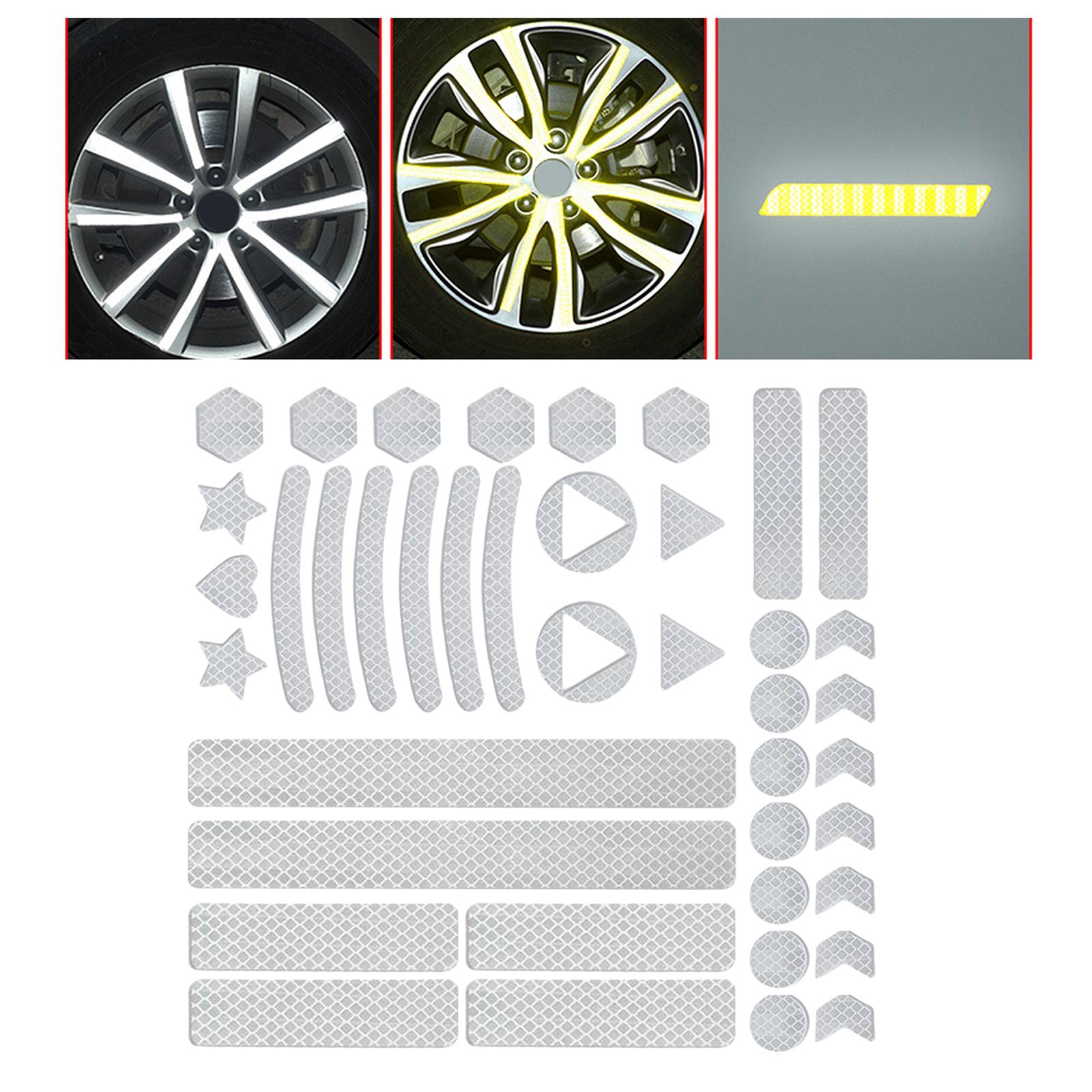 Reflective Stickers Tape Waterproof for Automotive Scooter Mountain Bike White