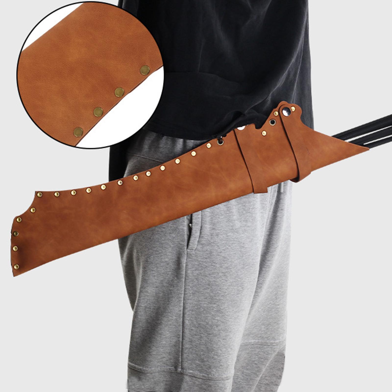 Archery Quiver Waist Bag PU Leather Teens Adults Practice Compound Brown