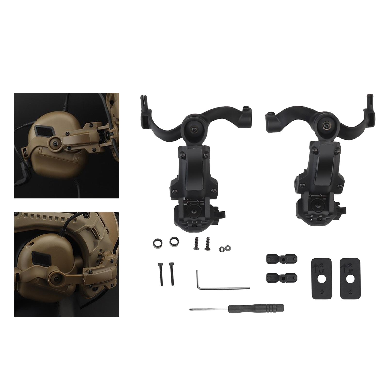Helmet Rail Fittings Easily Install Professional Headset Bracket Kit Black