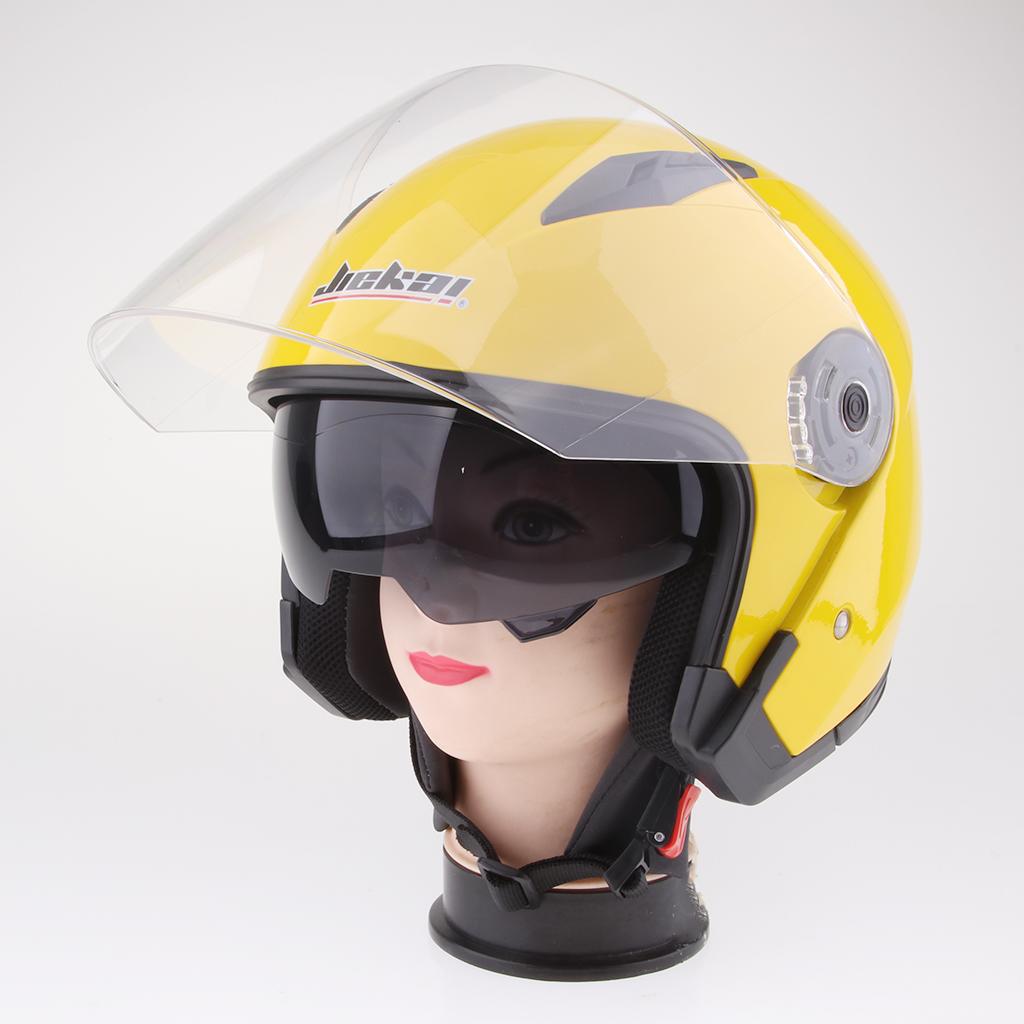 Unisex Motorcycle Open Face 3/4 Helmet With Full Face ...