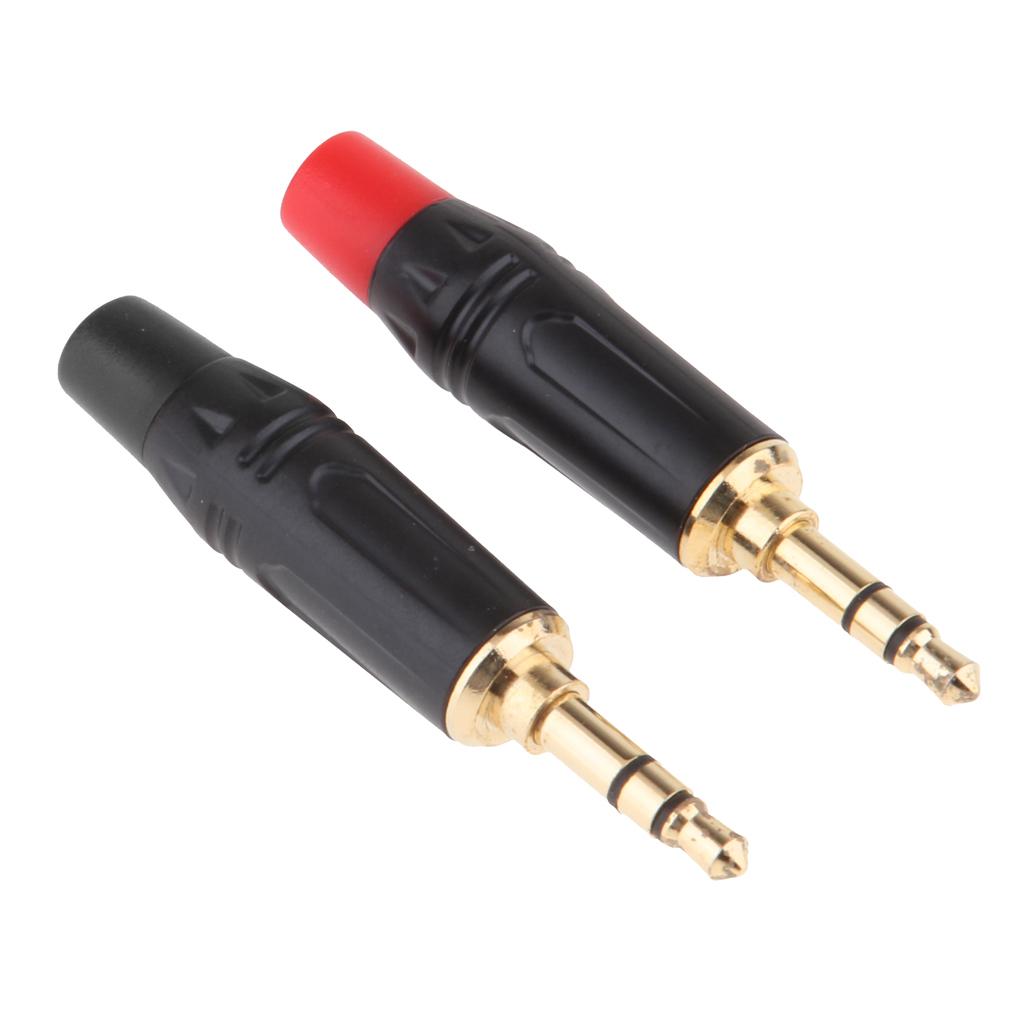 2Pieces 3.5mm 3Pole Male Repair Earphones Audio Solder Jack Plug Adapter