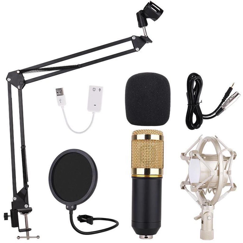 Condenser Microphone Kit BM-800 with Adjustable Mic Suspension Bracket Black