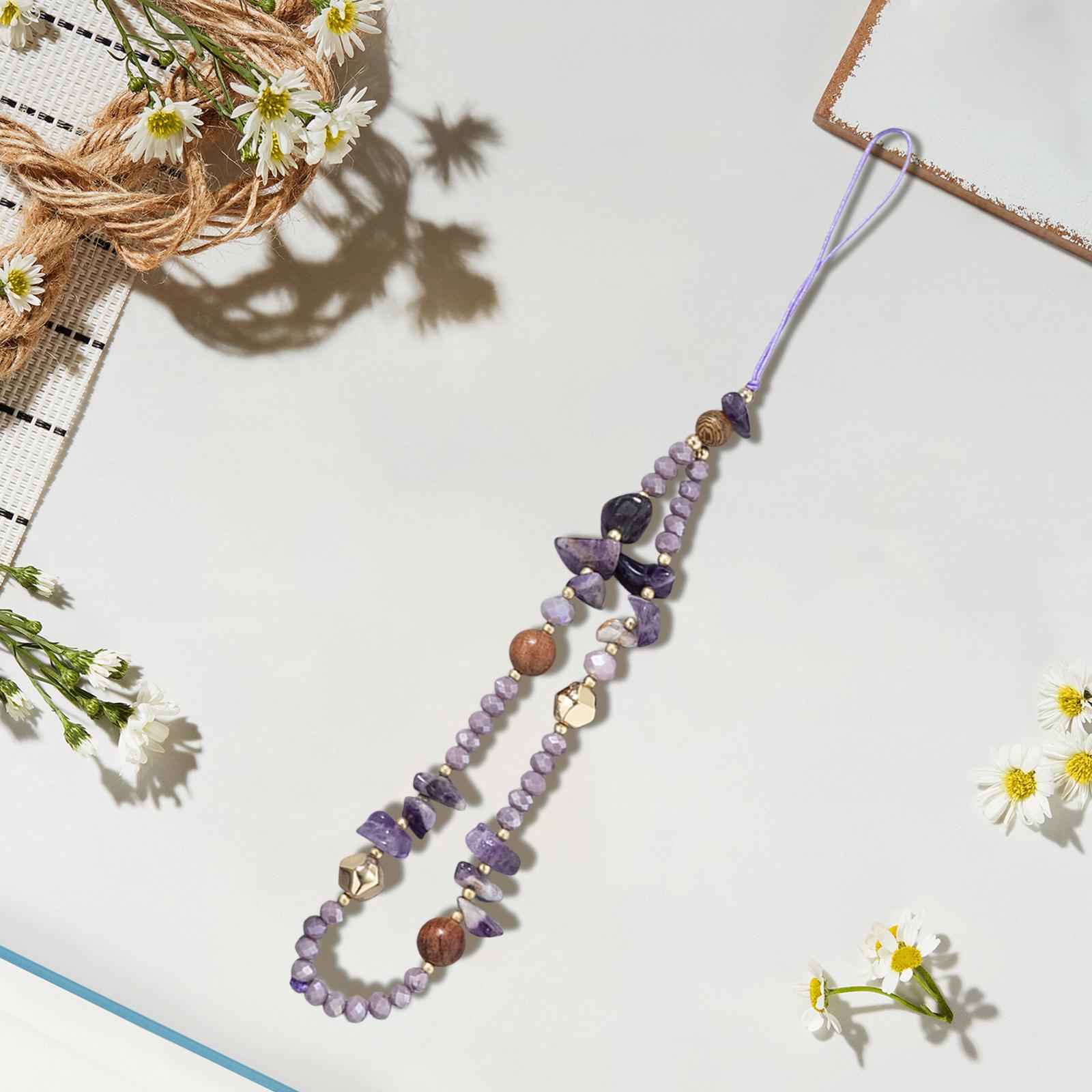 5xMobile Phone Charm Lanyard Phone Case Accessories Purple