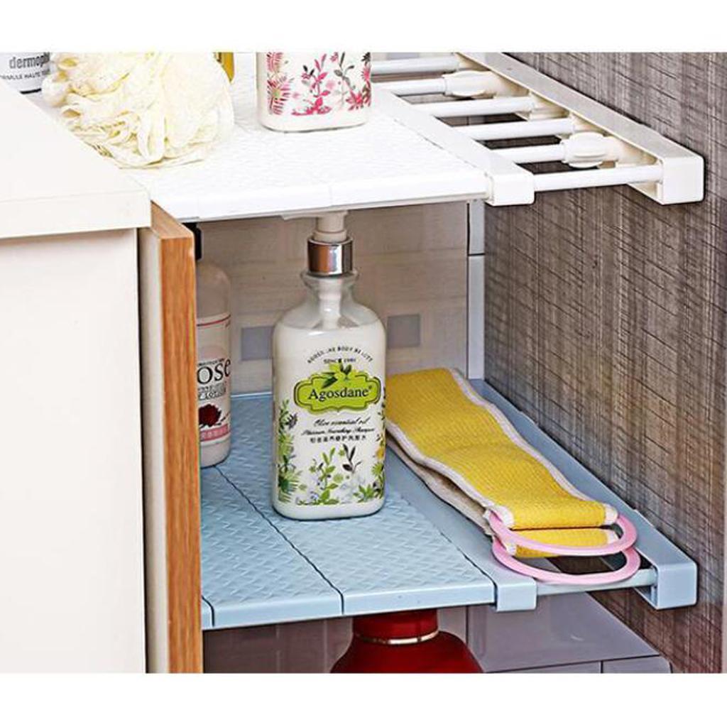 Adjustable Kitchen Bathroom Under Sink Rack Shelf Unit Organiser