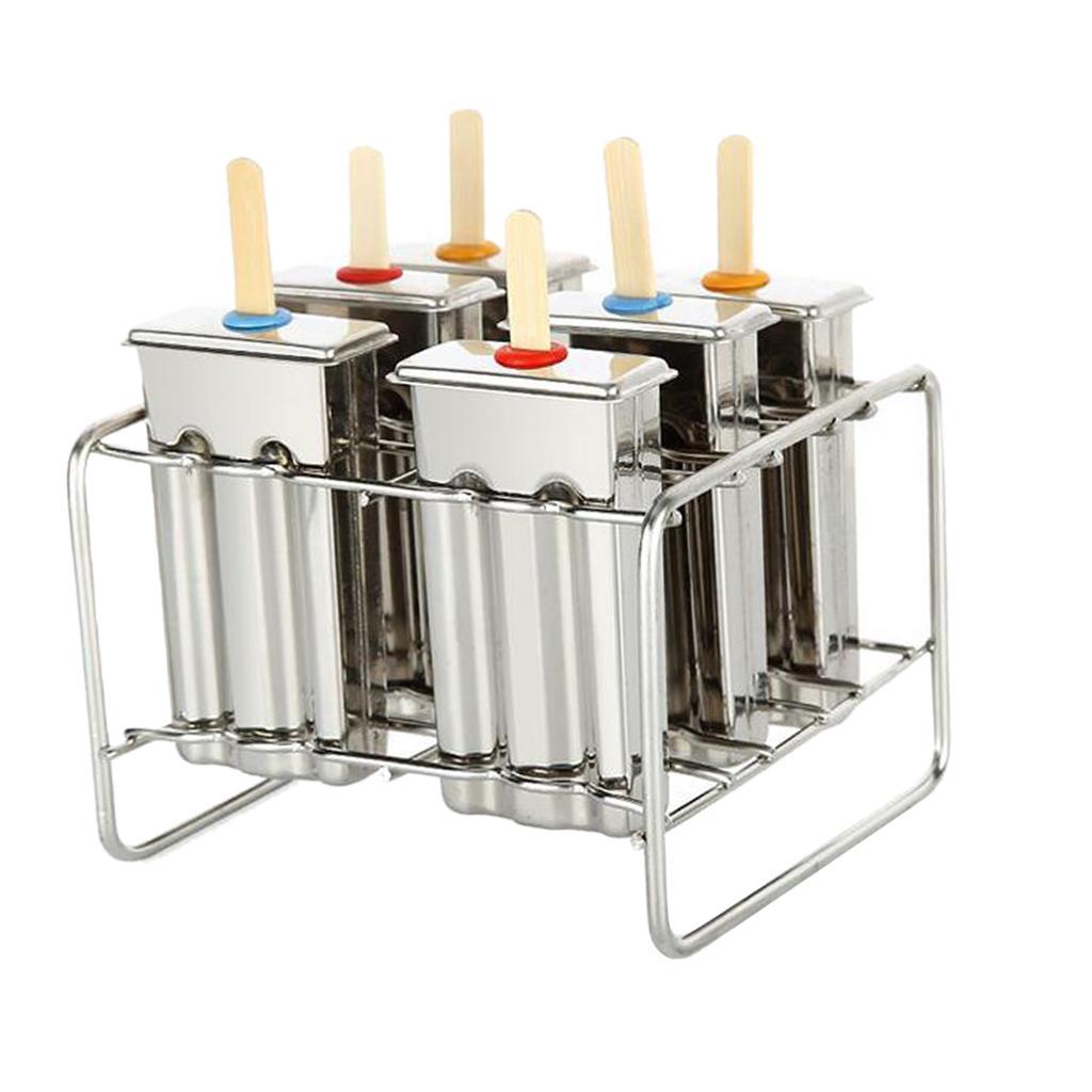 6 Cells Ice Pop Mold Popsicle Mould 6 Cell Flat grooved