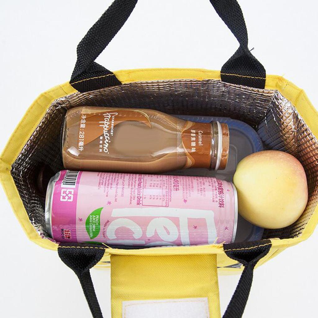 Lunch Bags Canvas Insulated Waterproof Aluminum Foil sticker fish yellow