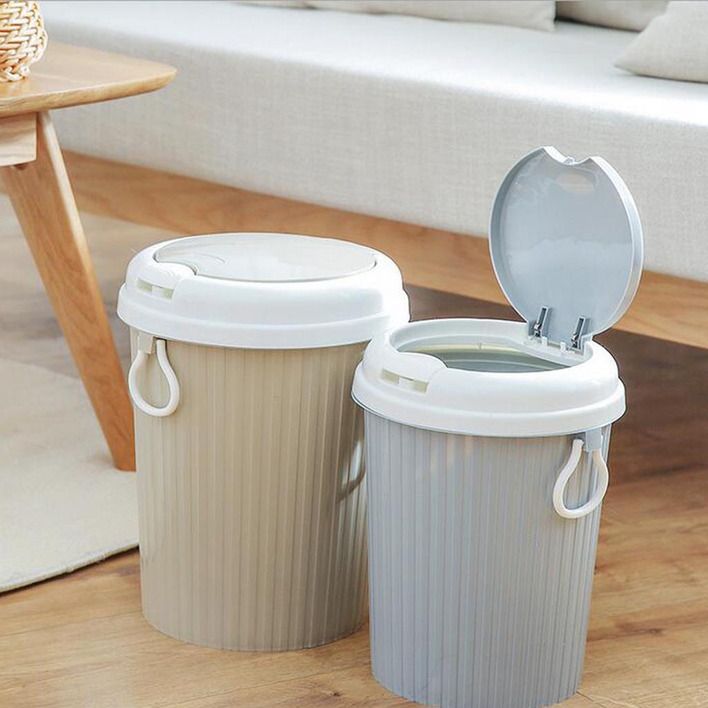 Blesiya Home Kitchen Touch Top Bin Plastic Flip Lid Dustbin Waste