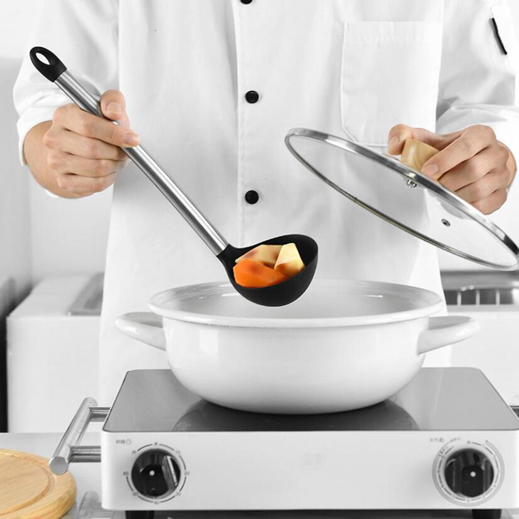 9Pcs Silicone Cooking Utensils Set Kitchen Utensil Cooking Spoon with Rack