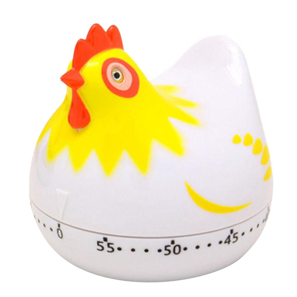Hen Shape Kitchen Timer Manual Mechanical Food Cooking Timers White