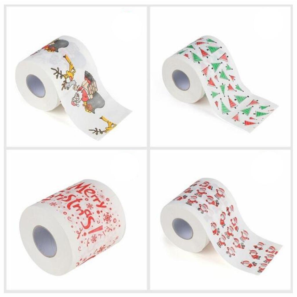 Santa Claus&Elk Paper Tissue Roll Merry Christmas Theme Room Home Decor New