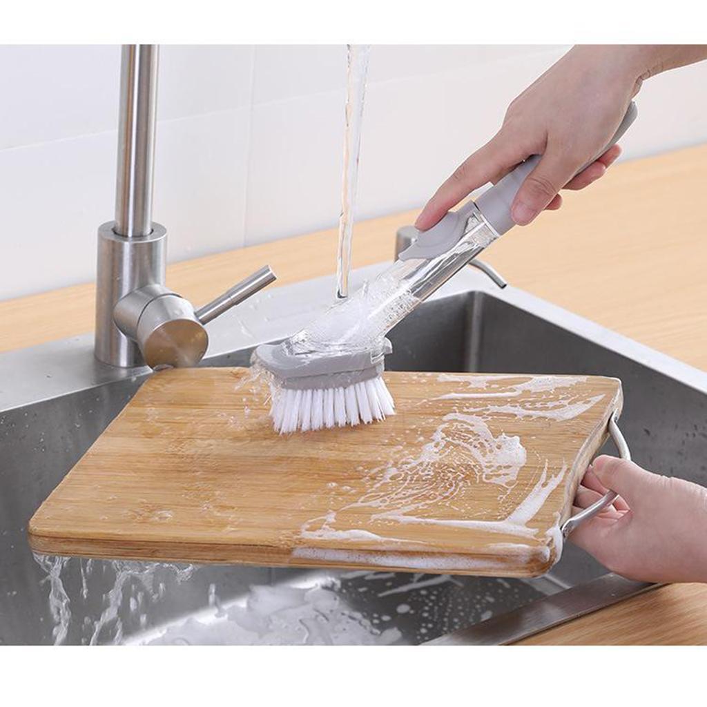 Kitchen Soap Dispensing Dish Washing Brush Handle + Brush Head