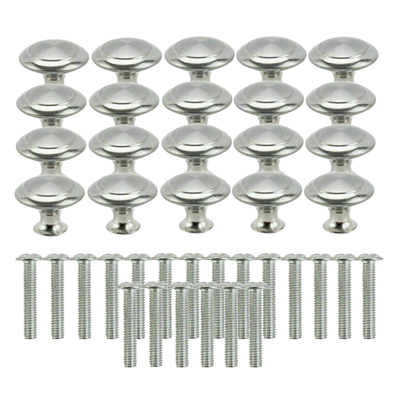 20x Door Knobs Cabinet Handles Cupboard Drawer Kitchen Stainless Steel DIY