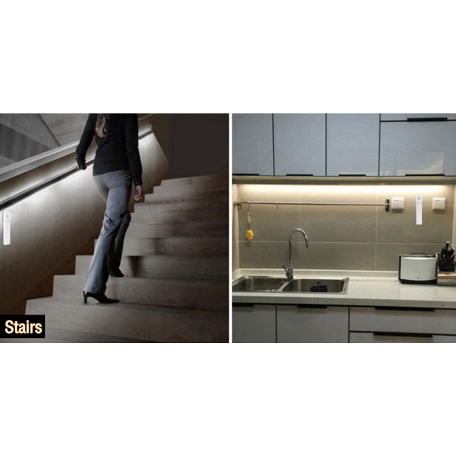 PIR Motion LED Strip Night Lights Bedside Lamp 6500K Cold White 1m