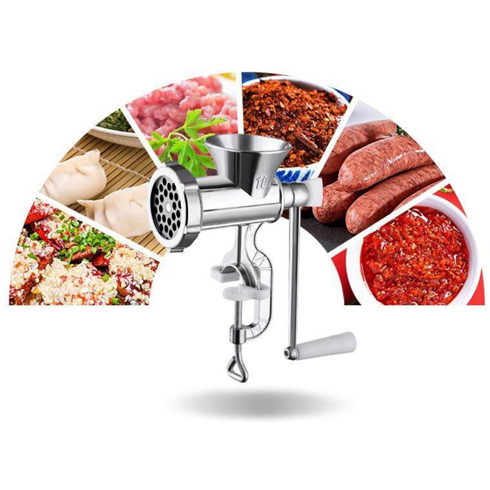 Stainless Steel Manual Meat Grinder Mincer Tool Table Hand Crank Sausage L