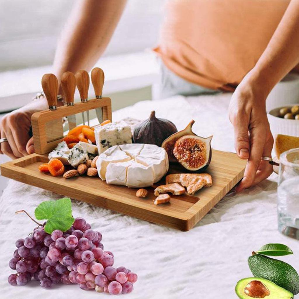 Bamboo Cheese Board Charcuterie Board Food Kitchen Cutting Chopping Board