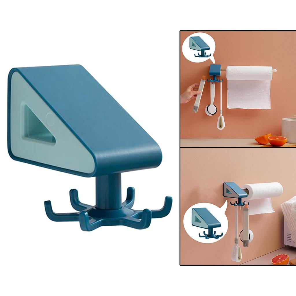 Wall Mounted Rotated Kitchen Utensil Rack Wall Hook Laundry Room dark blue