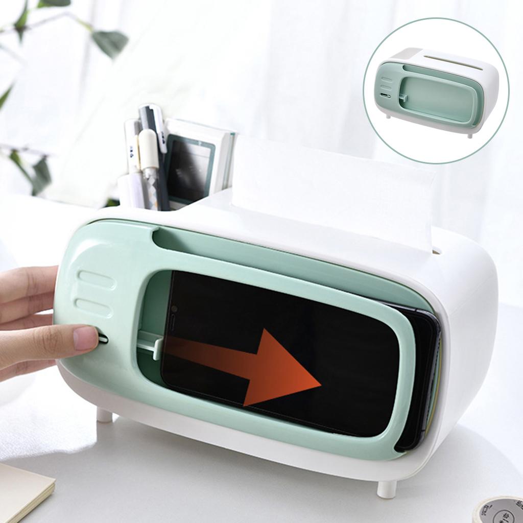Multi-function Tissue Case Desktop Tissue Dispenser Storage Accessories Green