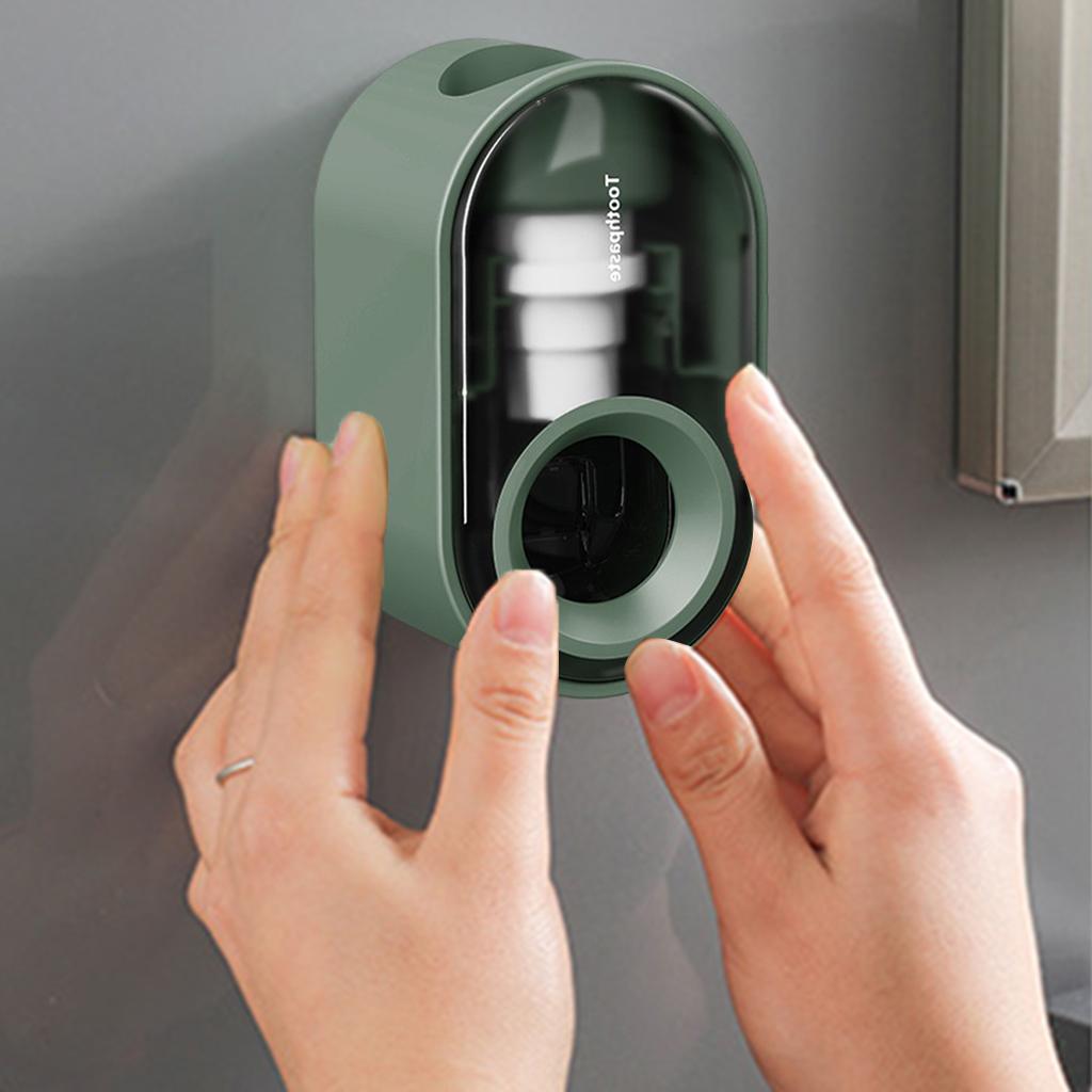 Automatic Toothpaste Dispenser Toothpaste Tool Hands Free for Bath Home Dark green