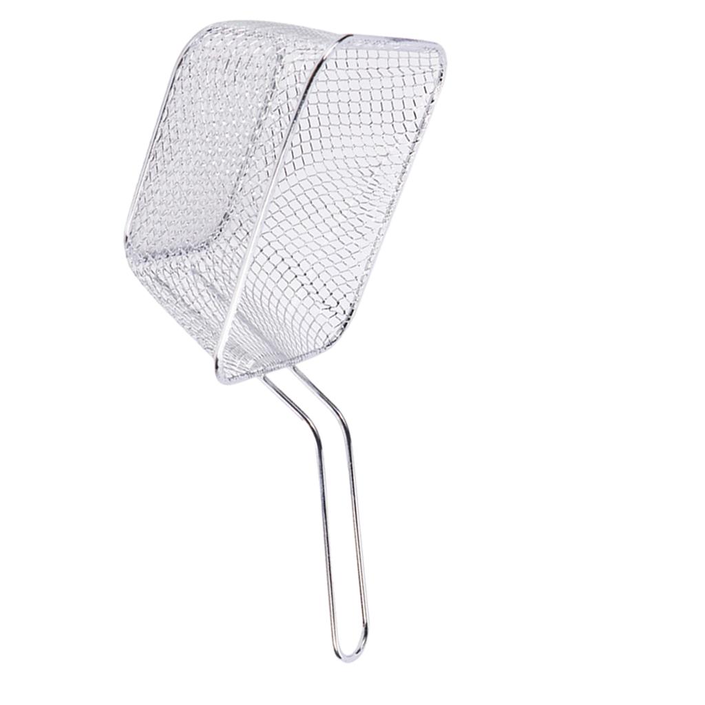 French Fries Basket Serving Food Strainer for Chips, Fries L Silver