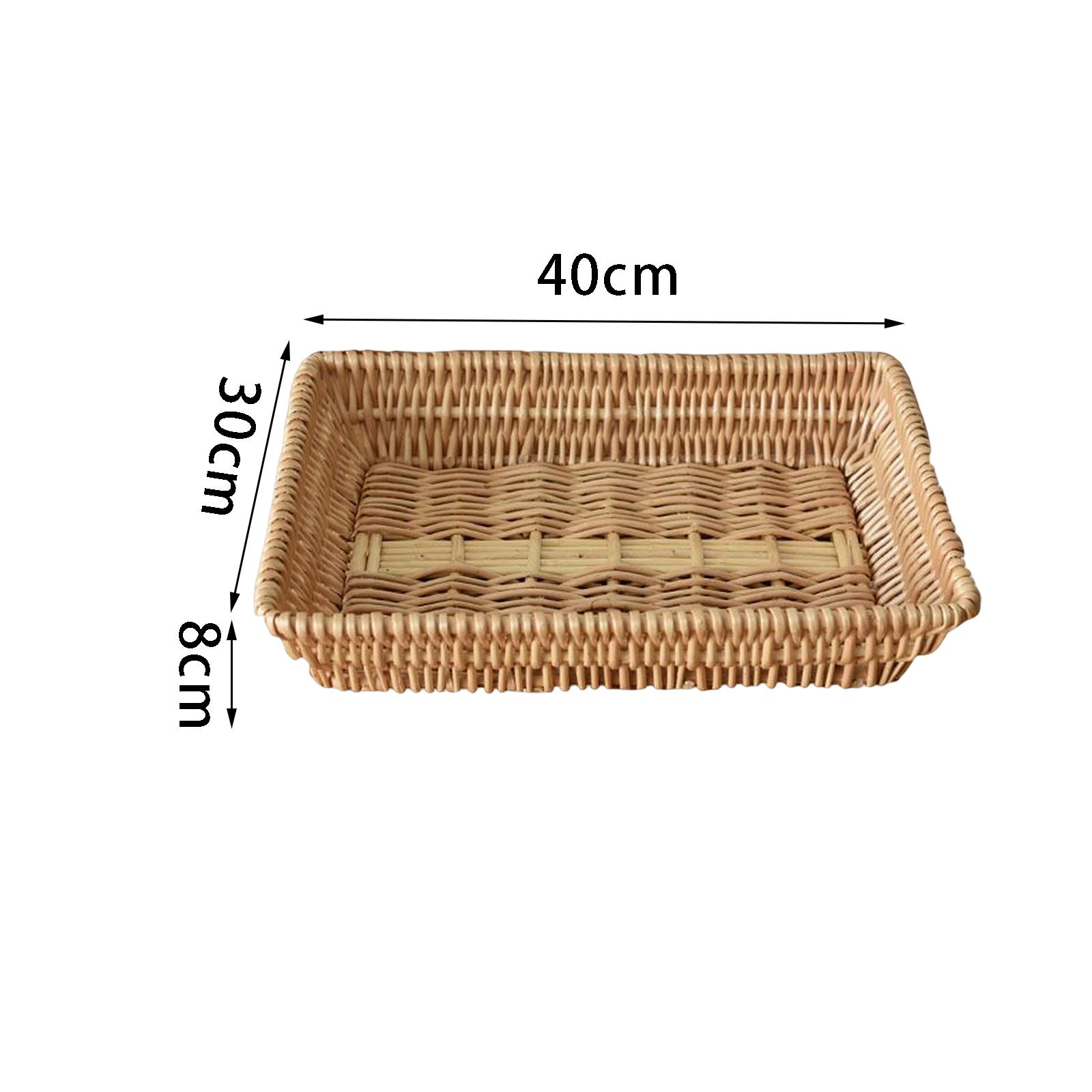 3x Wicker Baskets Food Snacks Container for Kitchen Dining Restaurant