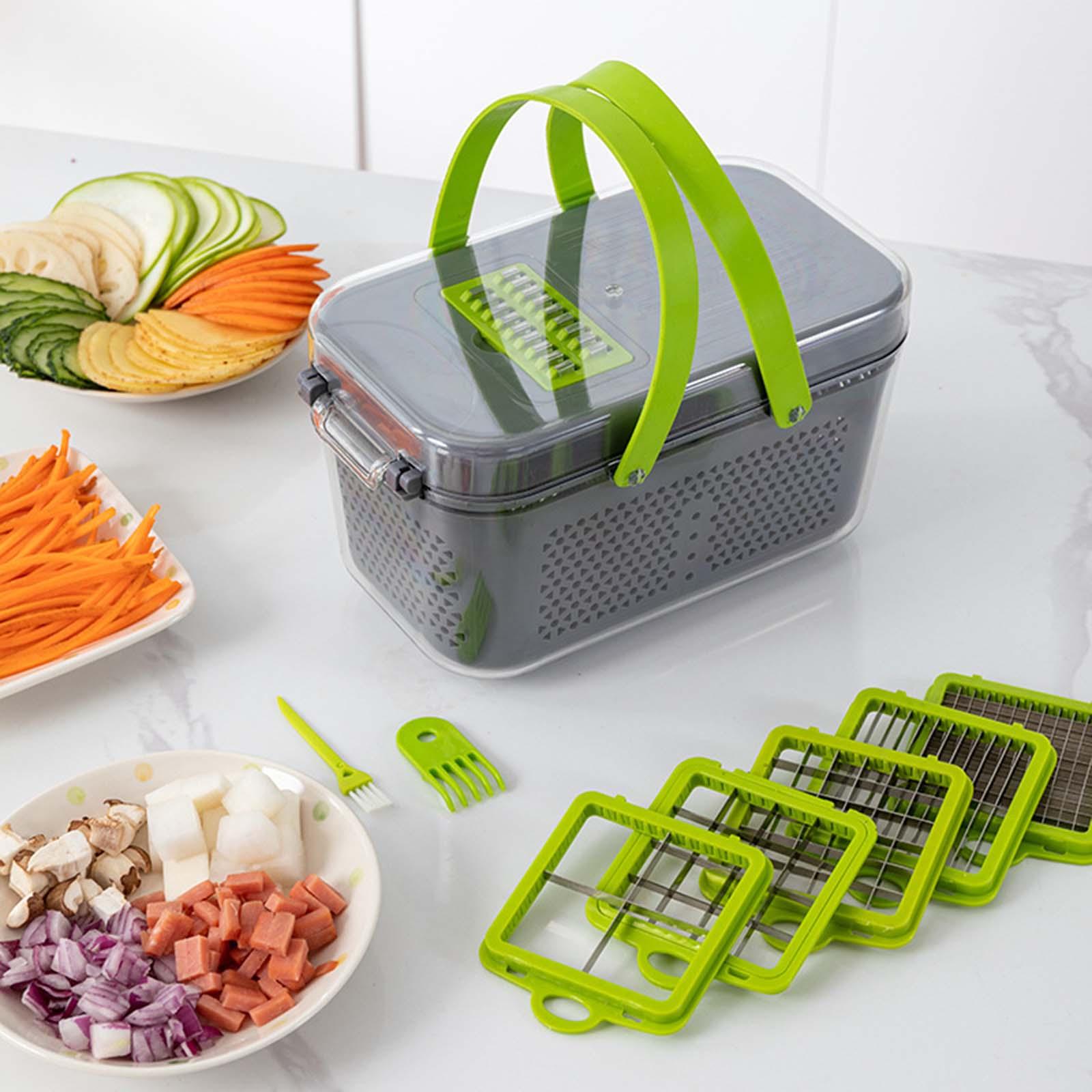 Vegetable Chopper Colander Basket Cutter Shredder Dicer Slicer for Carrot