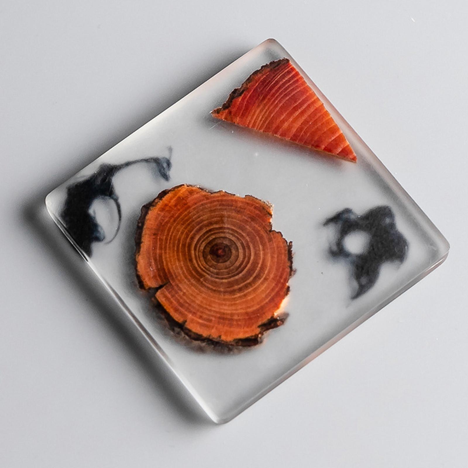  Pine Wood and Resin Coaster for Apartment  Square