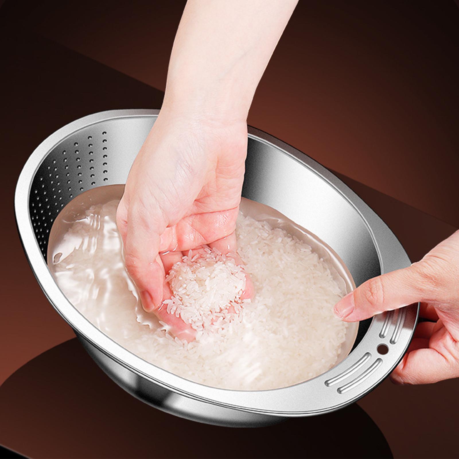Rice Strainer Basket Food Cleaning Strainer, Vegetables Drain Basket