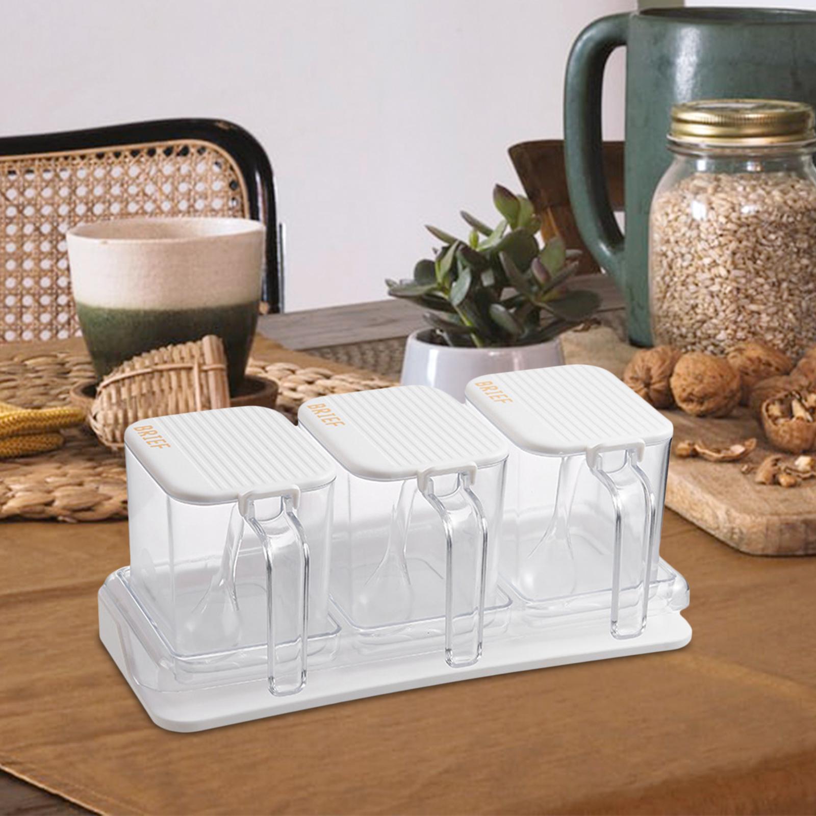 Seasoning Box Durable Removable Seasoning Organizer for Cooking Kitchen white