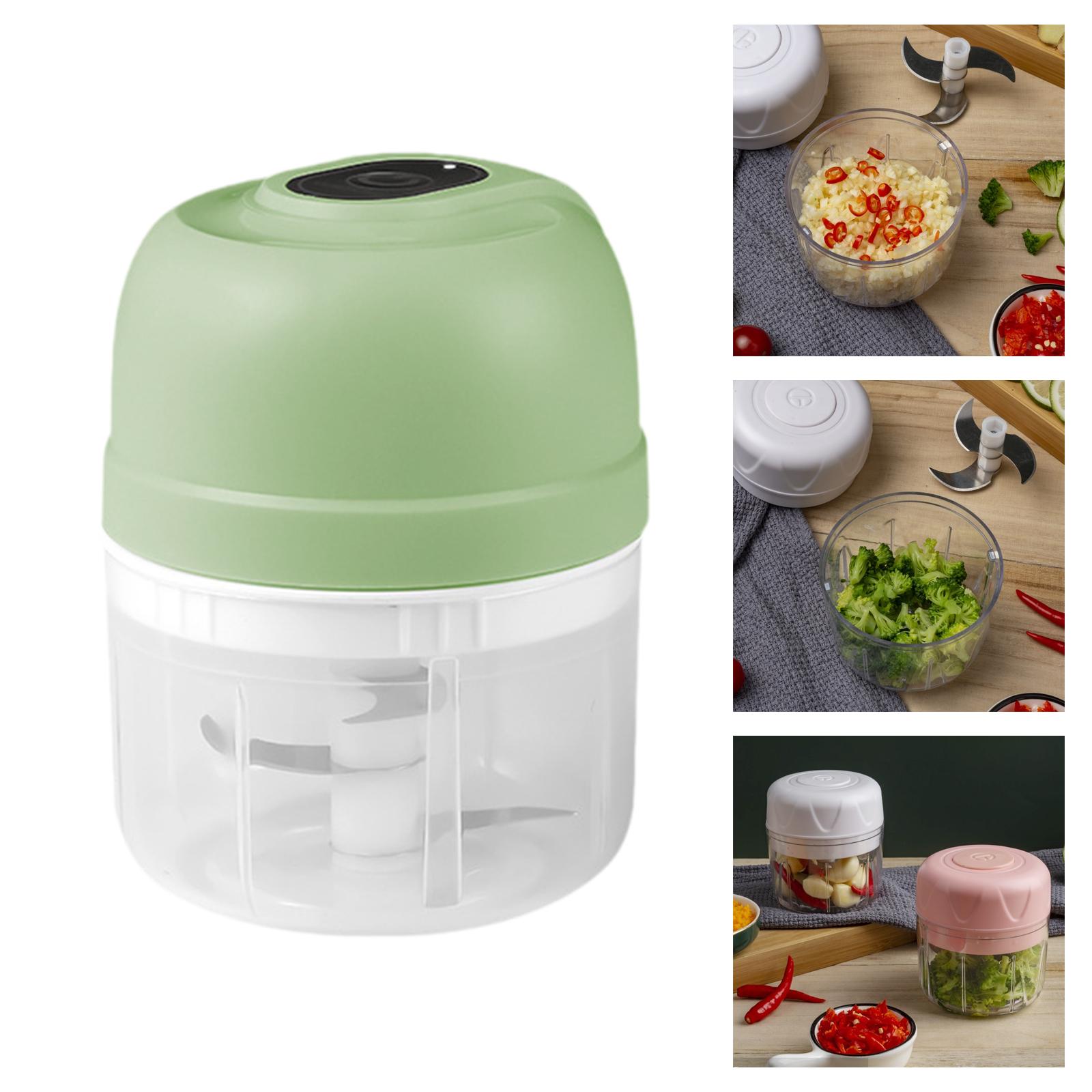 Electric Garlic Chopper Vegetable Cutter for Restaurant Kitchen green
