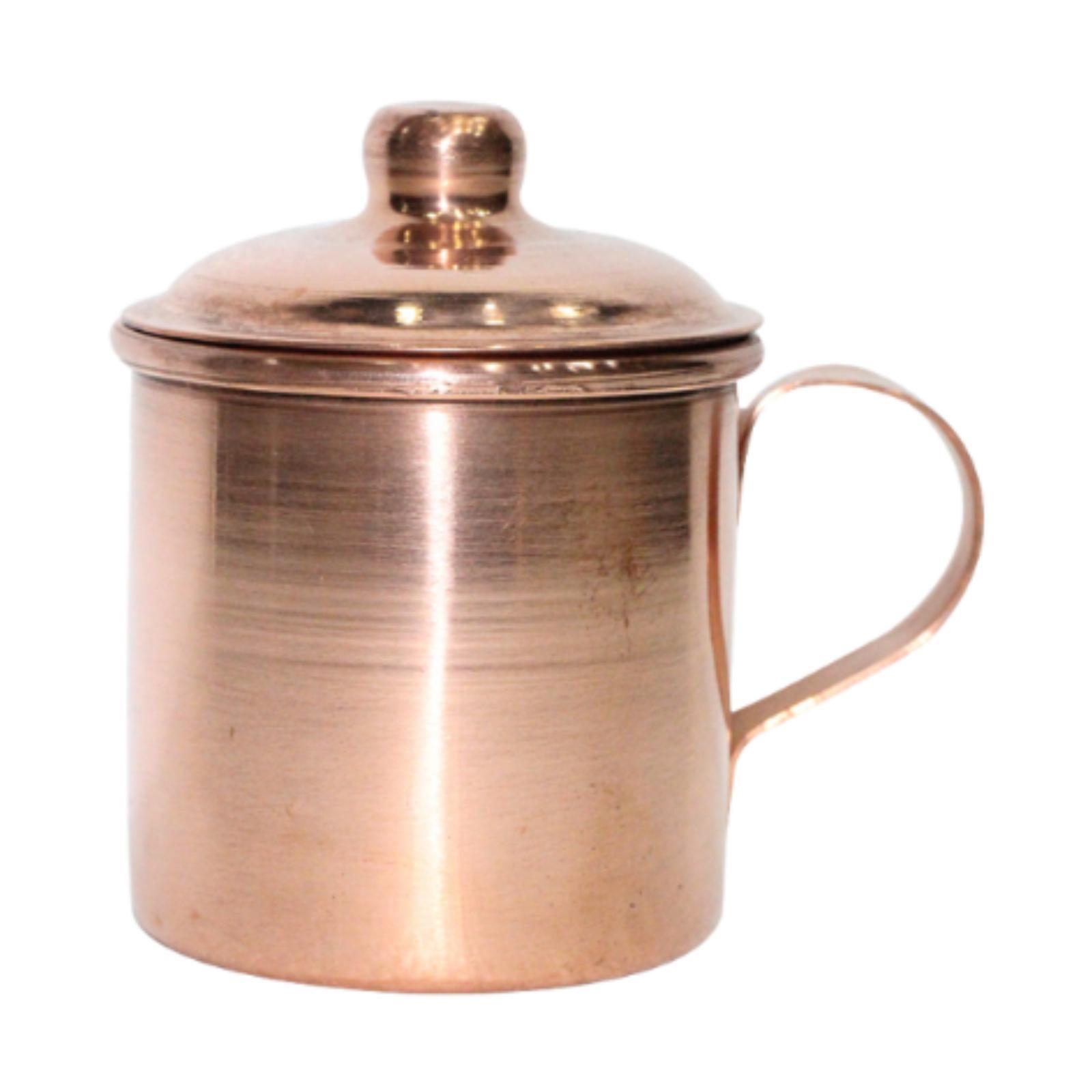 Copper Tea Cup with Lid