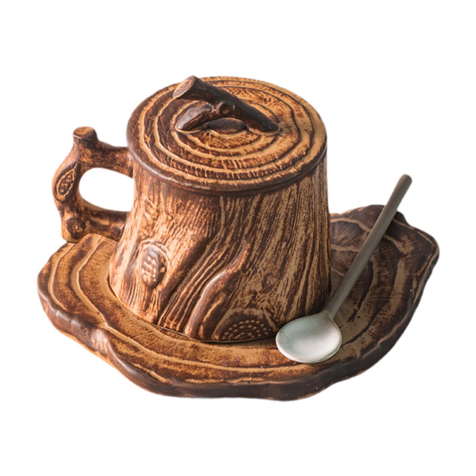 Retro Coffee Mug With Lid Spoon