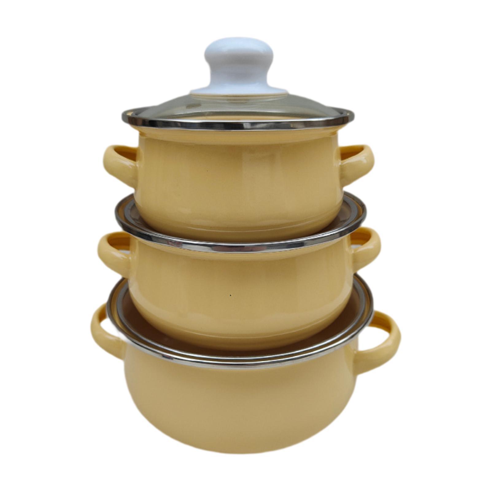 Enamel Cooking Pot Yellow