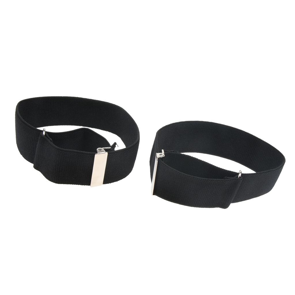 Adjustable Anti Slip Elastic Shirt Sleeves Holder Armband Arm Garter Band Black