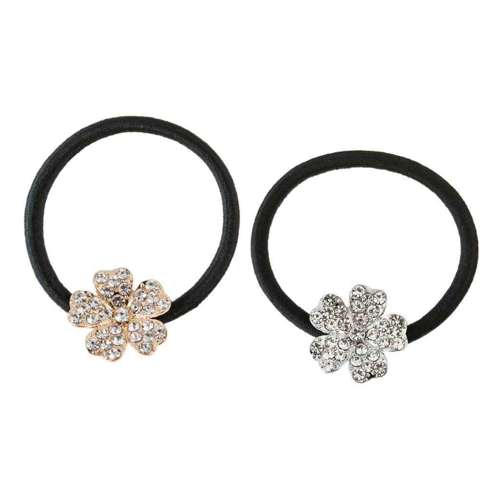 Simple, small, fresh and creative pearl style flower Ponytail Hair circle Golden