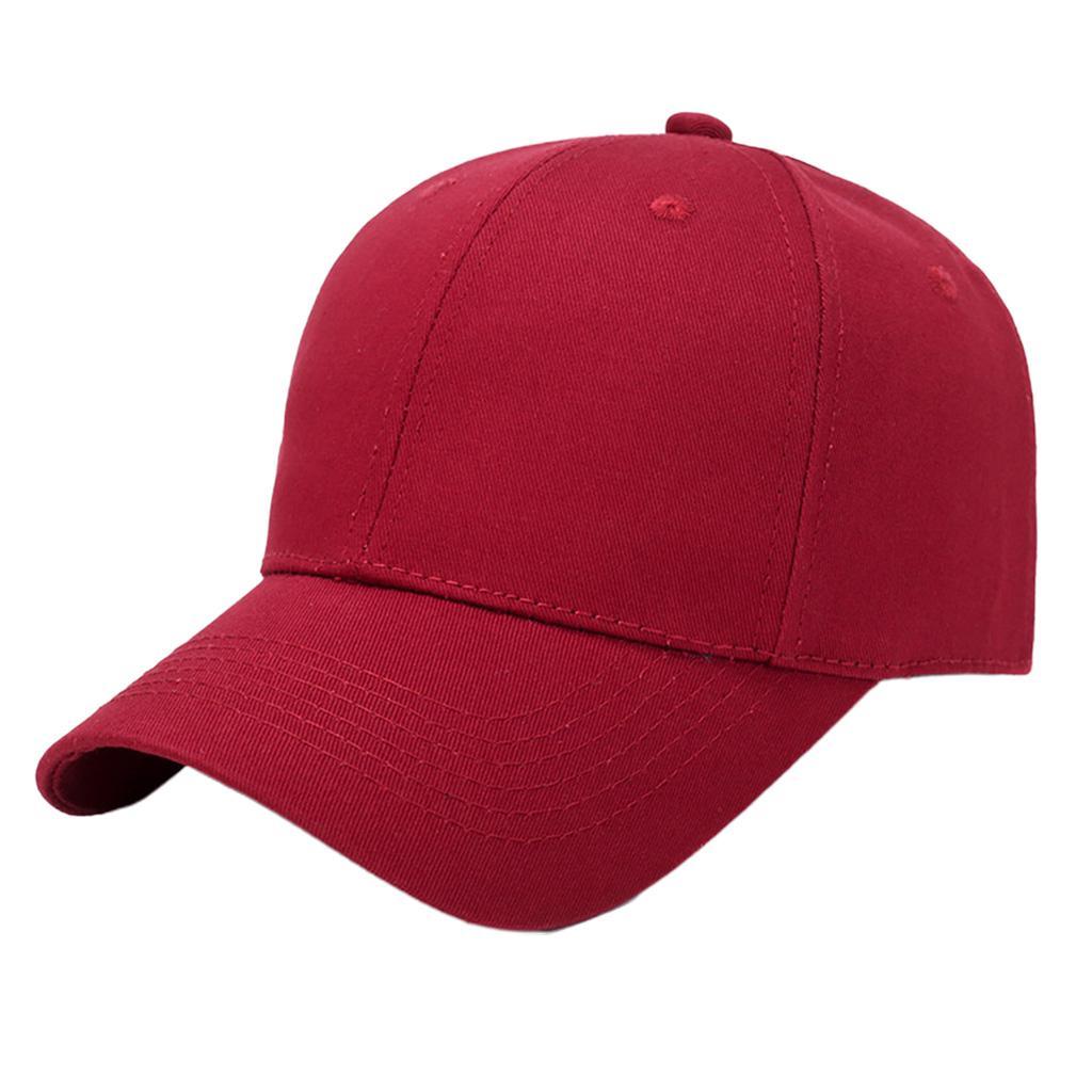 Curved Basketball Cap Hiphop Causal Snapback Golf Peaked Sun Hat Burgundy