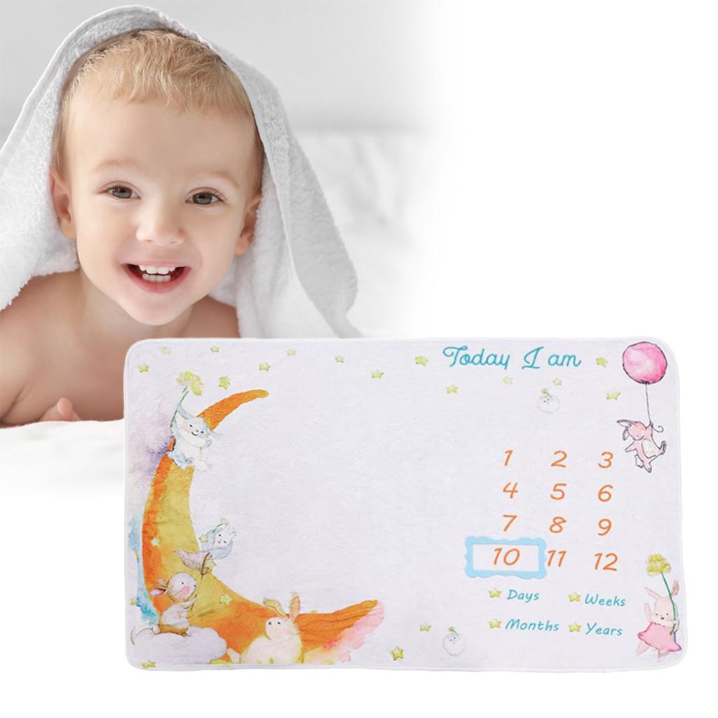 Infant Baby Milestone Blanket Monthly Moon Photo Prop Backdrop Gift Style D