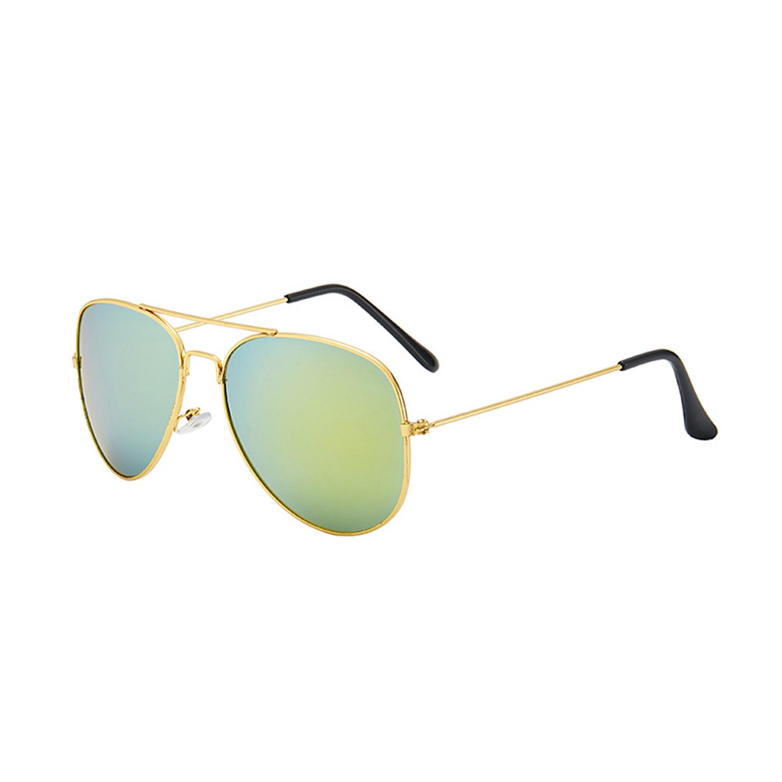 Fashion Sunglasses Men Women UV400 Big Oval Metal Frame  Gold frame gold