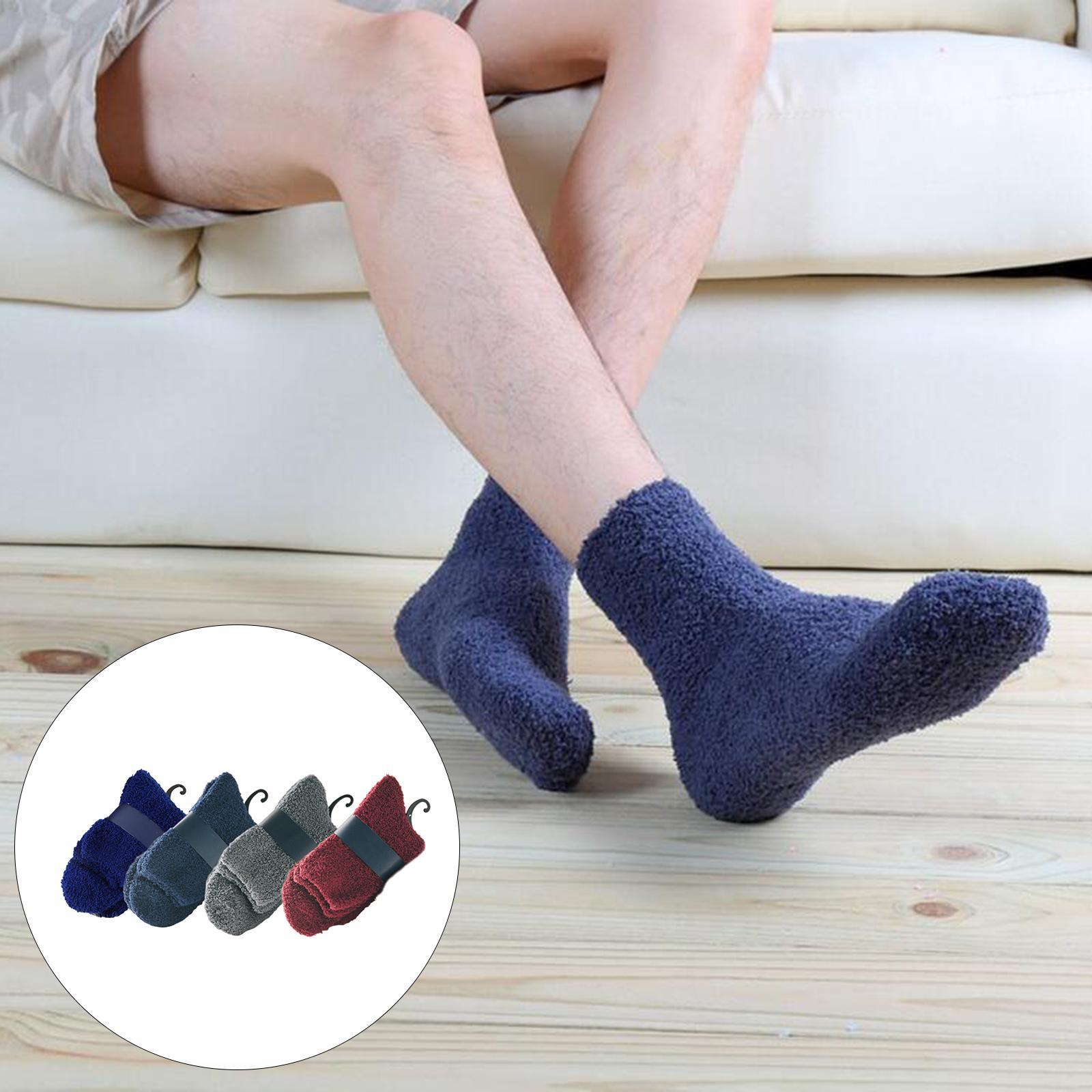 Warm Winter 4/5 Pair Mens Socks Stretch Athletic Thick Elasticity  navy