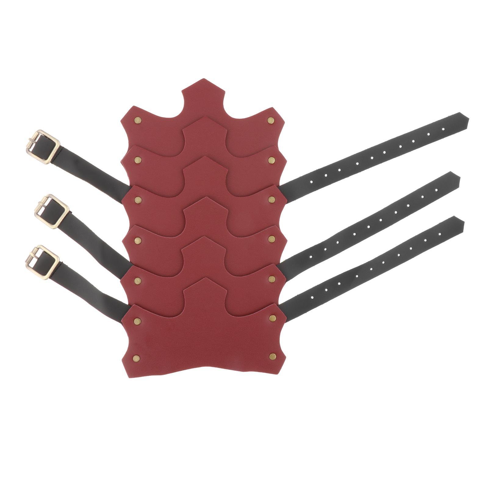 Medieval Viking Knight PU Leather Leg Boot Shoe Cover Cosplay Props Burgundy