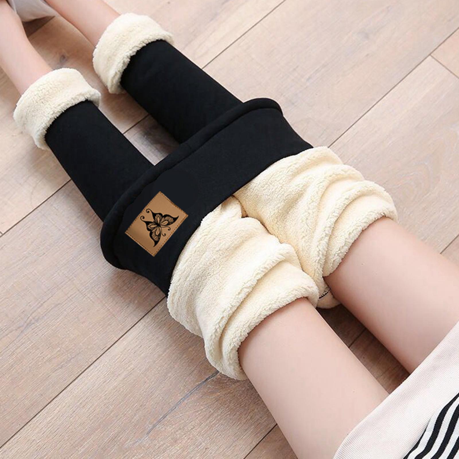 Women Fleece Lined Leggings Elastic Tights Trouser Comfortable Thermal Pants M