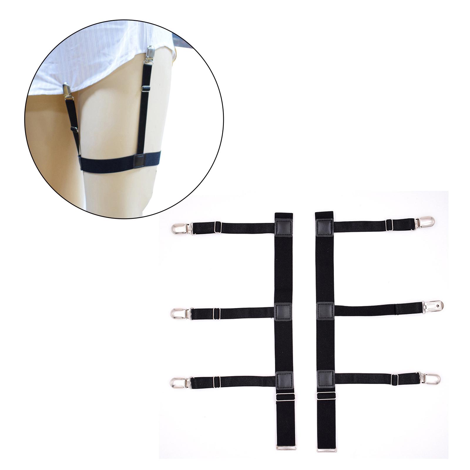 2Pcs Professional Leg Garters Suspenders Shirt Stay for Adults Unisex