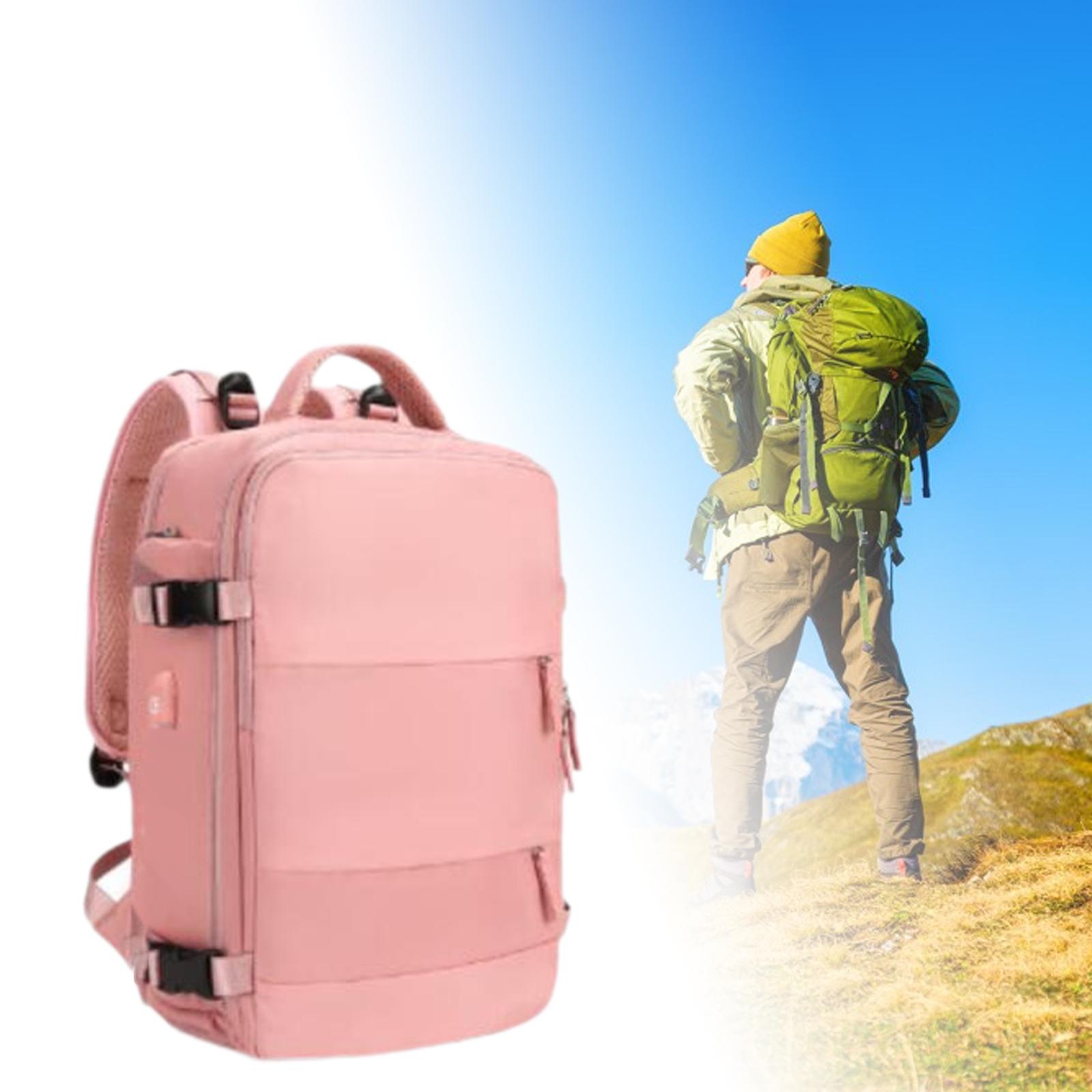 Travel Backpack Water Resistant Casual Daypack for Backpacking Camping Trips Pink