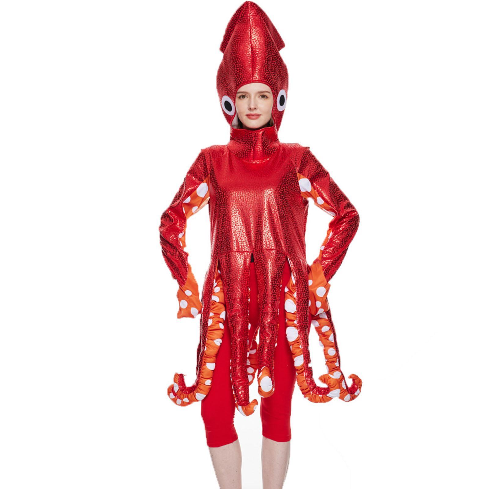 Squid Costume Adults Cosplay Costume Apparel Party Octopus Halloween Costume